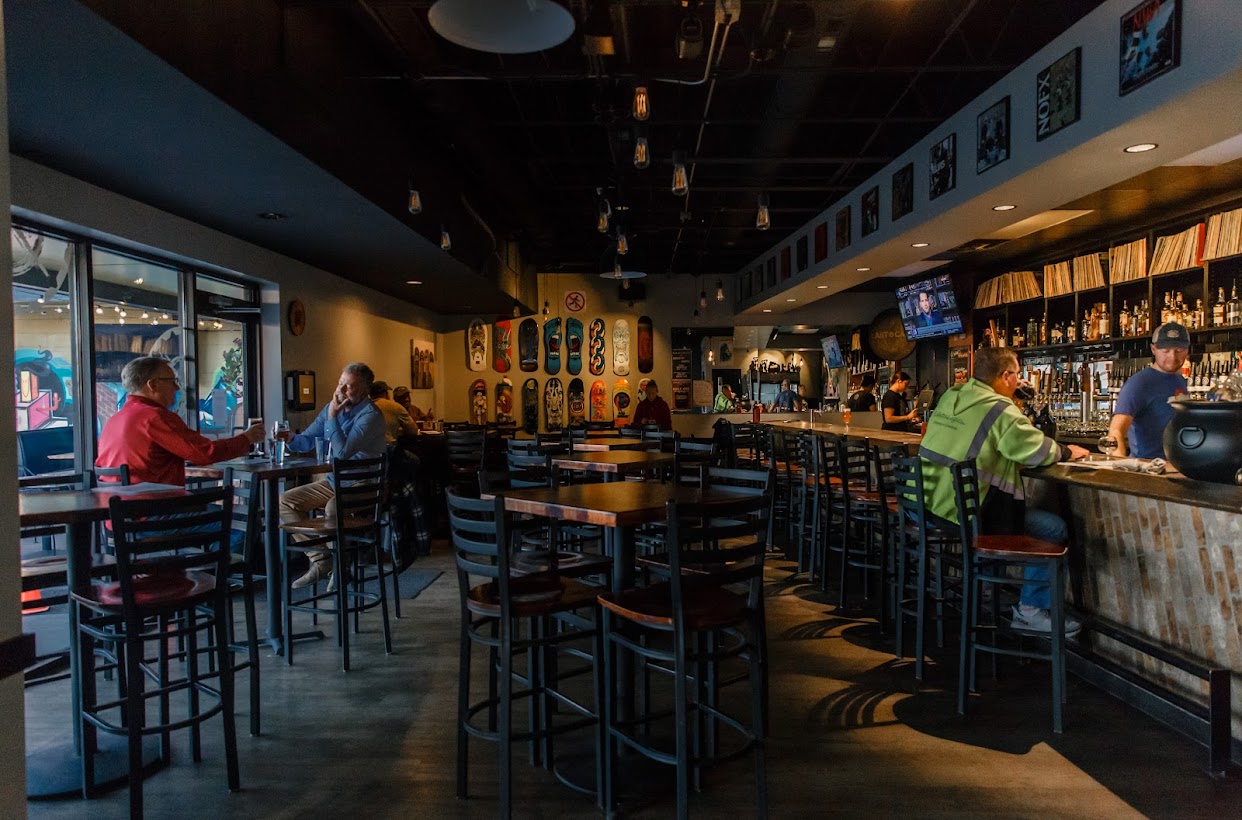 Bar and seating area